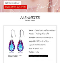 Load image into Gallery viewer, Silver 925 Drop Earrings Made with Blue Topaz Crystals From SWAROVSKI(R)