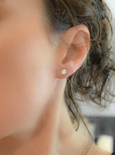 Load image into Gallery viewer, Studs Brass Earrings Rhodium Women AAA Grade CZ Clear (9mm)-2 ct