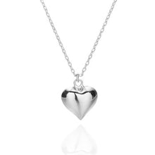 Load image into Gallery viewer, 925 Sterling Silver Puffy Heart Necklace Rhodium