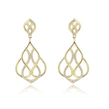 Load image into Gallery viewer, Silver 925 Yellow-Drop Earrings Made with AAA-Zircon Round stones