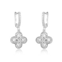 Load image into Gallery viewer, 925 Sterling Silver Leaf Pave Earrings Made with AAA-Zircon