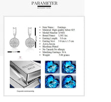 Load image into Gallery viewer, 925 Sterling Silver Round Earrings Made with AAA-Zircon
