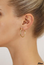 Load image into Gallery viewer, 10K YELLOW GOLD CLASSIC SHINY POLISHED ROUND HOOP EARRINGS, 2mm TUBE Size 30mm