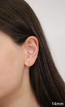 Load image into Gallery viewer, 10K WHITE GOLD ROUND ENDLESS HOOP EARRINGS, 14 mm