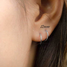 Load image into Gallery viewer, 10K WHITE GOLD ROUND ENDLESS HOOP EARRINGS, 12 mm