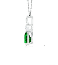 Load image into Gallery viewer, Emerald Pear shaped Pendant And Diamond (0.15ctw.)
