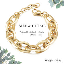 Charger l'image dans la galerie, Fancy Stainless steel OVAL LINKS Bracelet