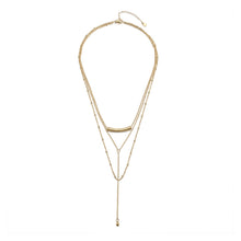 Load image into Gallery viewer, FLOATING BAR LAYERED Y-NECKLACE