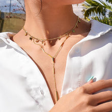 Load image into Gallery viewer, STAR AND MOON DANGLE NECKLACE
