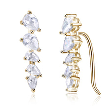 Load image into Gallery viewer, 925 Sterling Silver Crawler Earrings Rhodium Women AAA Grade CZ Clear