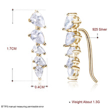 Load image into Gallery viewer, 925 Sterling Silver Crawler Earrings Rhodium Women AAA Grade CZ Clear
