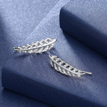 Load image into Gallery viewer, 925 Sterling Silver Crawler Earrings Rhodium Women AAA Grade CZ Clear