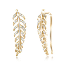 Load image into Gallery viewer, 925 Sterling Silver Crawler Earrings Rhodium Women AAA Grade CZ Clear