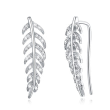 Load image into Gallery viewer, 925 Sterling Silver Crawler Earrings Rhodium Women AAA Grade CZ Clear