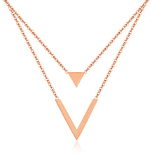 Load image into Gallery viewer, Fancy Stainless steel V Necklace