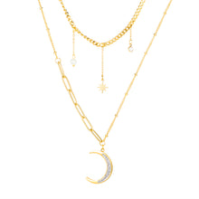 Load image into Gallery viewer, MOON AND STAR NECKLACE