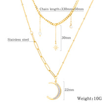 Load image into Gallery viewer, MOON AND STAR NECKLACE