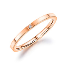 Load image into Gallery viewer, Stainless Steel Gold Plated Solitaire RING WITH CZ