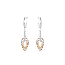 Load image into Gallery viewer, Silver 925 Yellow/Rose-Drop Earrings Made with AAA-Zircon Round stones