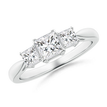 Load image into Gallery viewer, 3-Stone Princess Cut Diamond Engagement Ring