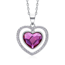 Load image into Gallery viewer, 925 Sterling Silver Heart Pendant Made with Crystal From Swarovski(R) Rose