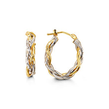 Load image into Gallery viewer, Hoops Earrings in 10kt Yellow &amp; White &amp; Rose Gold

