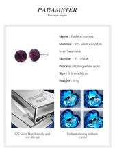 Load image into Gallery viewer, Silver Studs 6 mm Made with Amethyst Crystals From SWAROVSKI(R)-Amethyst
