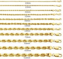 Load image into Gallery viewer, 10K Yellow Gold 6MM Hollow Rope Chain Necklace
