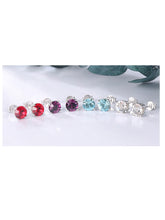 Load image into Gallery viewer, Silver Studs 6 mm Made with Crystals From SWAROVSKI(R)-Aquamarine
