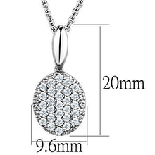Load image into Gallery viewer, 925 Sterling Silver Chain Oval Pave Pendant Rhodium Women AAA Grade CZ Clear
