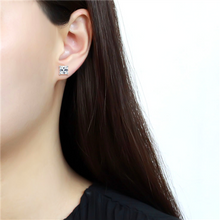 Load image into Gallery viewer, Studs Brass Earrings Rhodium Unisex AAA Grade CZ Clear Princess cut (6.5 mm)-1.50 ct
