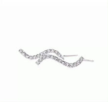 Load and play video in Gallery viewer, WAVE DIAMONDS EARRING (0.13CTW) 10K Or 14K Gold
