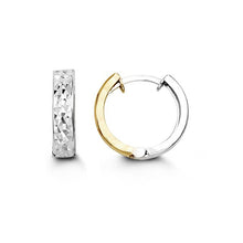 Load image into Gallery viewer, Huggie Earrings in 10kt Yellow &amp; White Gold
