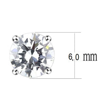 Load image into Gallery viewer, Studs Brass Earrings Rhodium Women AAA Grade CZ Clear (6mm)-1 ct
