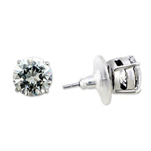 Load image into Gallery viewer, Studs Brass Earrings Rhodium Women AAA Grade CZ Clear (6mm)-1 ct
