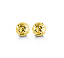 Load image into Gallery viewer, 10K YELLOW GOLD CLASSIC BALL STUD Diamond Cut EARRINGS, ALL SIZES
