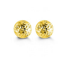 Load image into Gallery viewer, 10K YELLOW GOLD CLASSIC BALL STUD Diamond Cut EARRINGS, ALL SIZES
