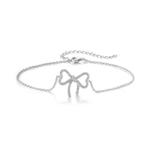Load image into Gallery viewer, 925 Silver HEART Bowtie Bracelet with AAA-Zircon
