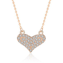 Load image into Gallery viewer, 925 Sterling Silver Heart Necklace Rhodium CZ
