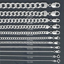Load image into Gallery viewer, Sterling Silver 10.0 mm Flat Curb Bracelet
