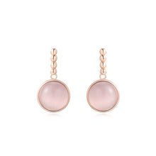 Load image into Gallery viewer, Silver 925 Yellow/Rose-Round Earrings Mother of pearl
