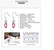 Load image into Gallery viewer, Stainless Steel Drop Earrings Made with Crystal from SWAROVSKI® Rose
