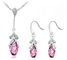 Load image into Gallery viewer, Stainless Steel Drop Earrings Made with Crystal from SWAROVSKI® Rose
