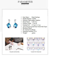 Load image into Gallery viewer, Stainless Steel Rectangle Earrings Made with Crystal from SWAROVSKI®-London Blue
