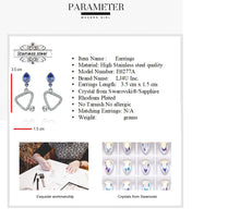 Load image into Gallery viewer, Stainless Steel  Earrings Made with Crystal from SWAROVSKI®-Sapphire

