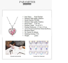 Load image into Gallery viewer, Stainless Steel Heart Pendant Made with Crystal from SWAROVSKI®-Rose Crystal

