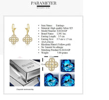 Load image into Gallery viewer, Silver 925 Yellow-Leaf Earrings Made with AAA-Zircon Round stones
