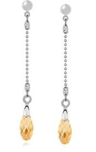 Load image into Gallery viewer, Stainless Steel Earrings Made with Crystal from SWAROVSKI®-Topaz
