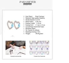 Load image into Gallery viewer, Stainless Steel Heart Earrings Made with Crystal from SWAROVSKI®-Blue Topaz
