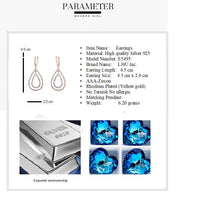 Load image into Gallery viewer, Silver 925 Yellow/Rose-Drop Earrings Made with AAA-Zircon Round stones
